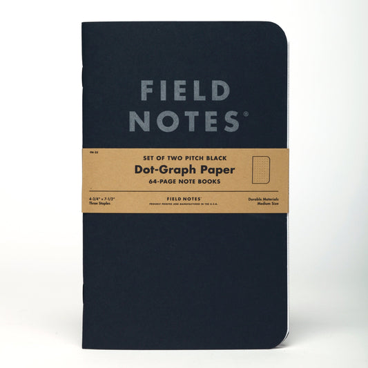 Field Notes | 'Pitch Black' Memo Book A6 | 3 Pack